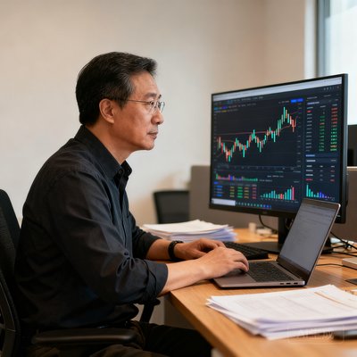 看球吧数据总监李明的肖像照，中年数据科学家在分析仪表盘前工作，屏幕上显示实时数据流
